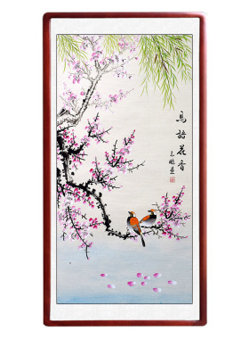 国画葡萄花鸟画装饰挂壁画客厅卧室玄关餐厅风水洛阳手绘三尺横幅
