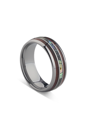 MOKANI潮牌男士商务彩贝钨金戒指