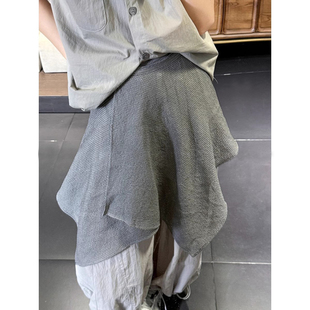 2025夏季 日系设计感休闲百搭遮肉裙帘屁帘纯色半裙女 新款