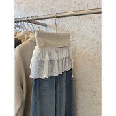 设计感韩系叠穿蕾丝屁帘女2025春季 新款 小众甜美系带内搭蛋糕短裙