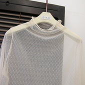 2020冬季 内搭精挑日系小水玉点亲肤蕾丝网纱上衣打底衫 神器女潮