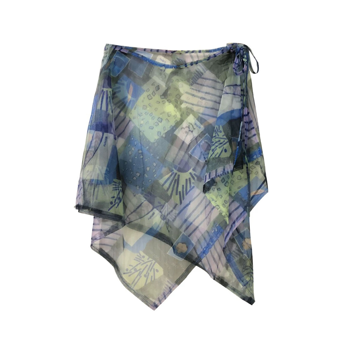 扎染蕾丝屁帘女叠穿下摆纱裙