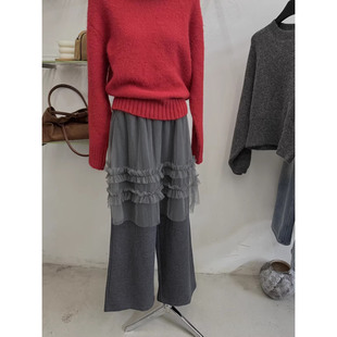 韩版百搭高级感网纱屁帘女冬季新款