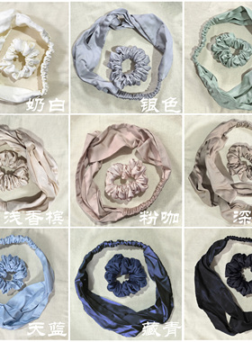 100%竹纤维素绉绸缎轻巧滑溜大肠发圈