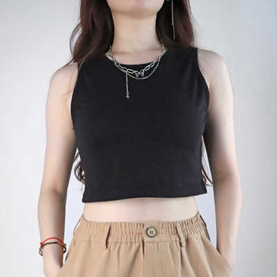 汉麻棉透气onrays露脐背心短款