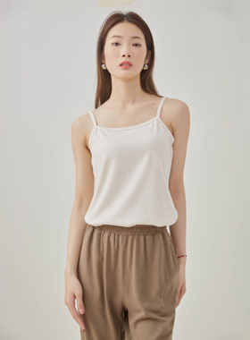 汉麻有机棉 白色简约宝藏单品无袖吊带打底背心小众优质面料