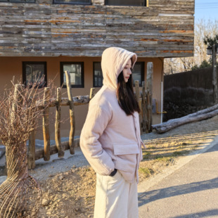 onrays|亚麻棉新疆棉花填充简约连帽棉服