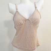 onrays 100%汉麻无束缚深V吊带背心女内搭可拆卸胸垫文胸内衣