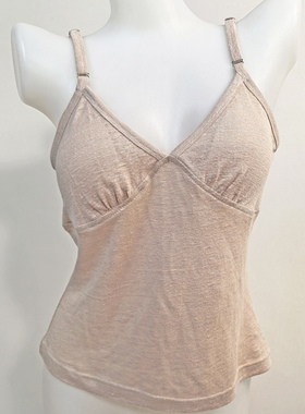 onrays|100%汉麻无束缚深V吊带背心女内搭可拆卸胸垫文胸内衣