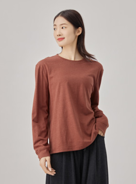 onrays|汉麻棉宽松中性风基础百搭圆领薄打底衫长袖T恤