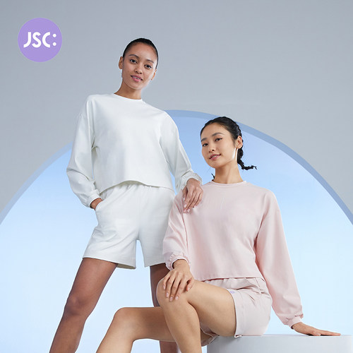 jsc运动卫衣女套头圆领健身