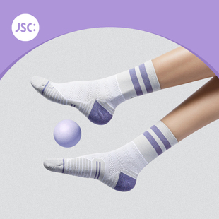 跑步运动短袜条纹简约舒适新款 款 JSC袜子女中筒袜吸汗透气四季