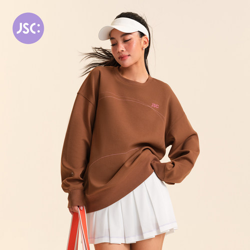 JSC运动休闲卫衣宽松落肩圆领