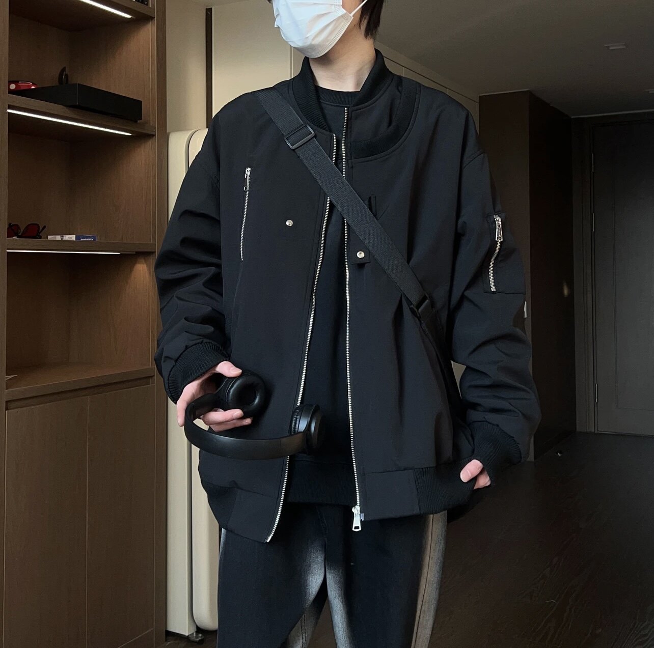 春秋新款 男女美式棒球服外套 青少年宽松休闲百搭飞行冲锋夹克