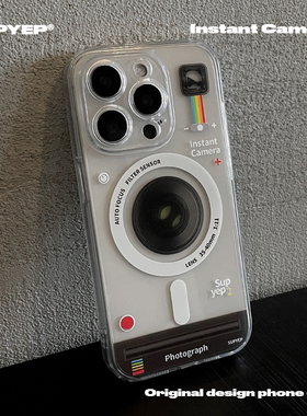 SUPYEP拍立得相机透明手机壳磁吸卡包磨砂可插卡照片简约ins风适用iPhone16ProMax苹果15Pro14