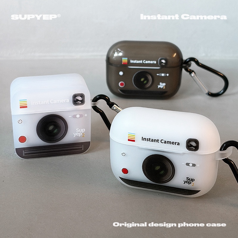 SUPYEP原创磨砂拍立得相机方形苹果Airpods4透明耳机套透黑简约ins风保护壳新款Pro3代设计师小众