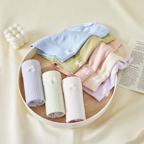 抖音同款【8条装】中腰女士内裤短裤纯色无缝透气包臀抗菌6628款