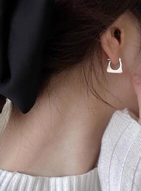 韩版小众设计感U形耳环简约复古高级感几何小耳环潮个性百搭耳饰