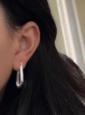 极简u形光面水滴耳环女小众精致轻奢高级感ins风夸张中古风饰品