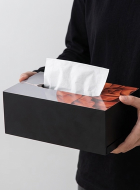 创意几何多功能桌面纸巾盒摆件