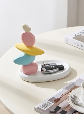 彩色平衡石摆件家居装饰减震鞋垫