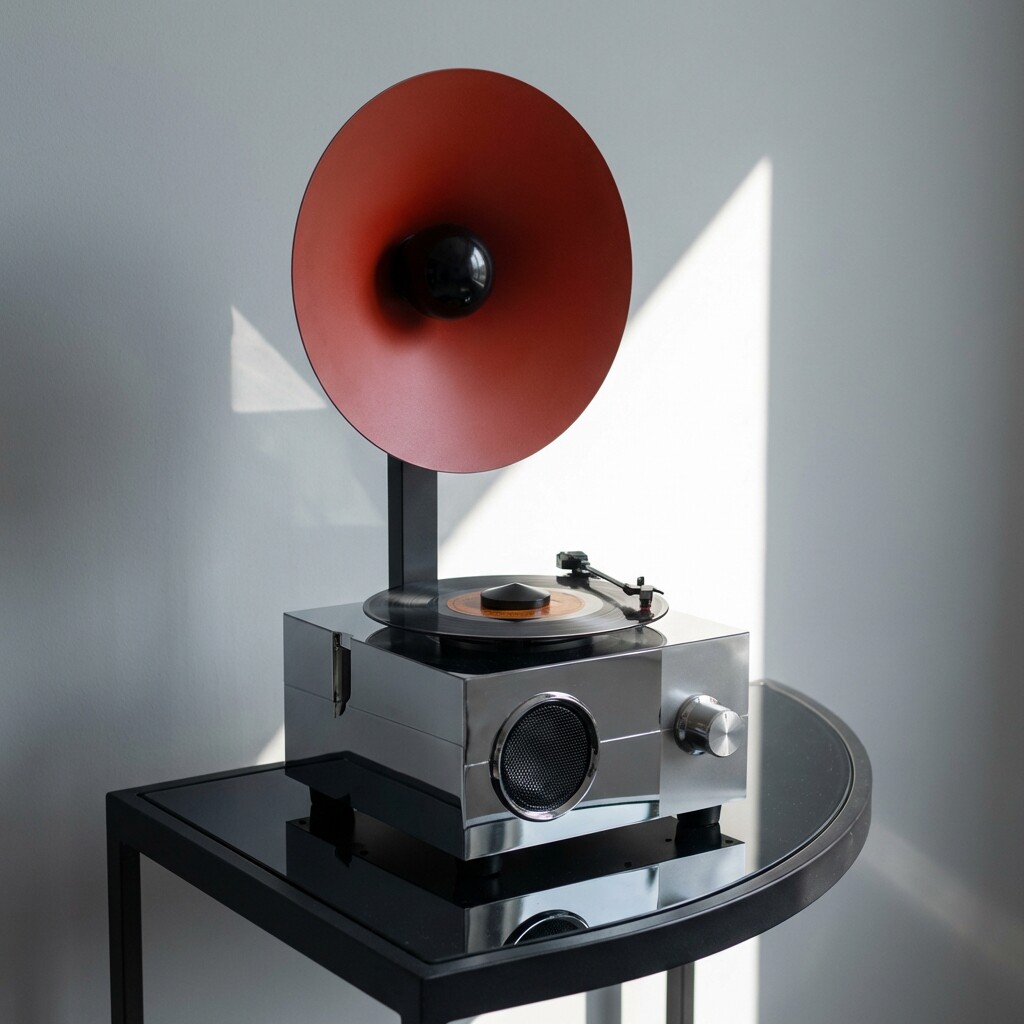 复古留声机模型摆件金属黑胶唱片播放器客厅装饰工艺品