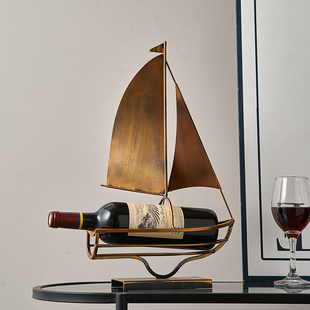 红酒架摆件客厅酒柜电视柜装 饰礼品 饰品帆船葡萄酒架子轻奢高档装