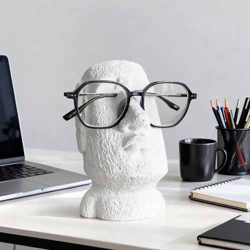 创意人头造型眼镜架桌面摆件