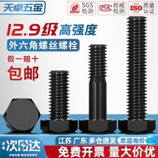 12.9级高强度外六角螺丝螺栓螺钉M5M6M8M10M12M14M16M18M20M22M24
