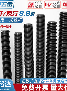 8.8级细牙丝杆牙条螺杆M6M8M10M12M16M20M30M42mm*1*1.25*1.5*2*3