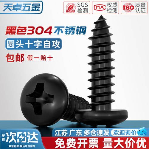 【全网热销】黑色304不锈钢螺丝