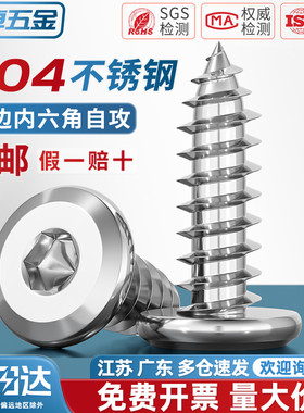 304不锈钢倒边内六角自攻螺钉大平头薄头家具螺丝M2M3M4M5M6M8mm