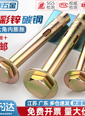 国标外六角内膨胀螺丝大全内置式爆炸内爆地板拉爆螺栓M6M8M10M12