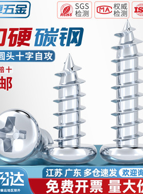 PA铁镀锌加硬圆头十字自攻小螺丝盘头螺钉木螺丝M2M2.6M3M3.5M4M5