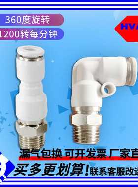 直角气动高速旋转接头直通KSL06-M5/08-01/10/12-02/03/04S/NRC/H