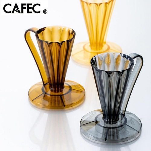 日本三洋CAFEC FLOWER DEEP V27度过滤杯 一人份手冲咖啡滴滤杯