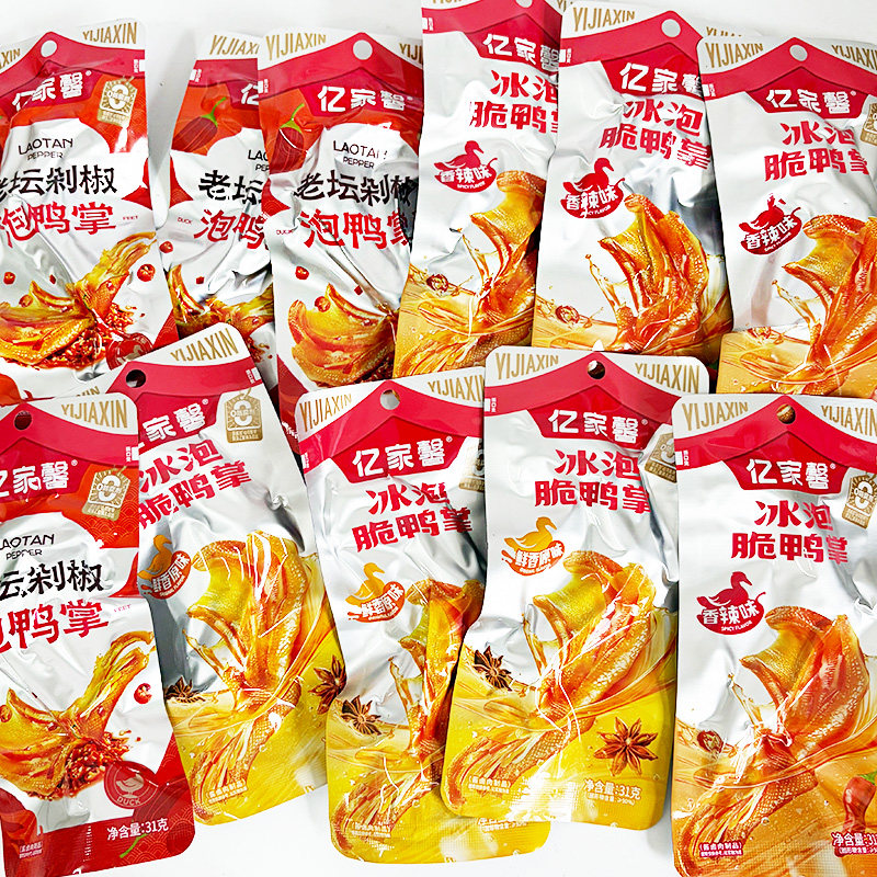 亿家馨泡鸭掌脆鸭爪鸭脚零食小吃图片