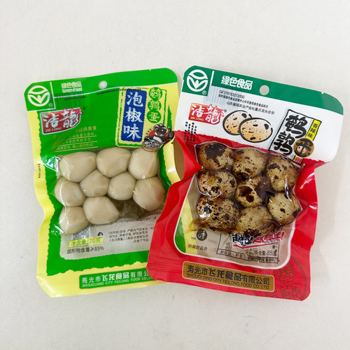 洁龙鹌鹑蛋泡椒香辣卤蛋零食小吃