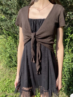 披肩外搭防晒罩衫 女短袖 上衣外套潮 复古bm针织开衫 BrandyGirl美式