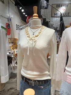 内搭打底衫 毛衣女bm新款 v领薄款 针织衫 潮 Brandy 套头罩衫 Girl美式