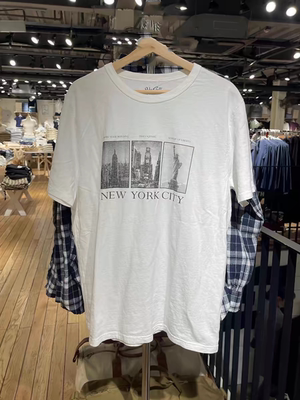 BrandyGirl美式复古纽约City印花大版型bm短袖T恤宽松休闲上衣女
