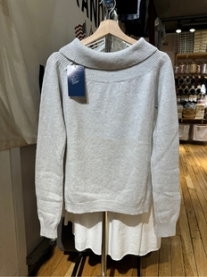 女纯色百搭毛衣露肩宽松上衣潮 bm针织衫 BrandyGirl新款 一字肩长袖