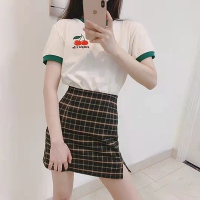 BrandyMelville娜扎同款格子半裙