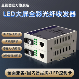 LED全彩显示大屏专用千兆单模光纤收发器一对显示屏幕光电转换器双纤兼容灵星雨卡莱特诺瓦中航等SCFC/ST可选