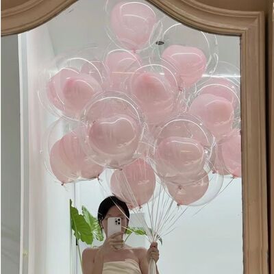 七夕表白生日粉色波波气球拍照
