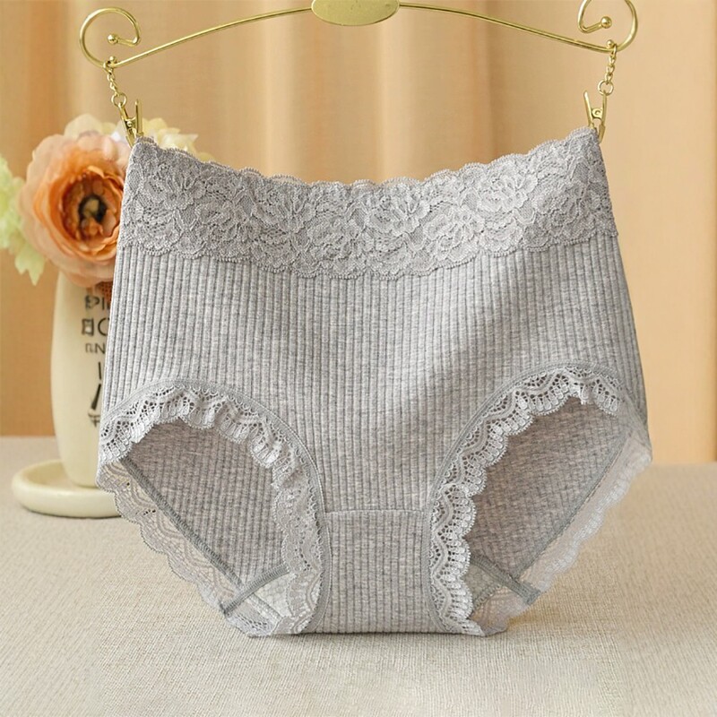 内裤高腰底裆包臀无痕蕾丝三角裤