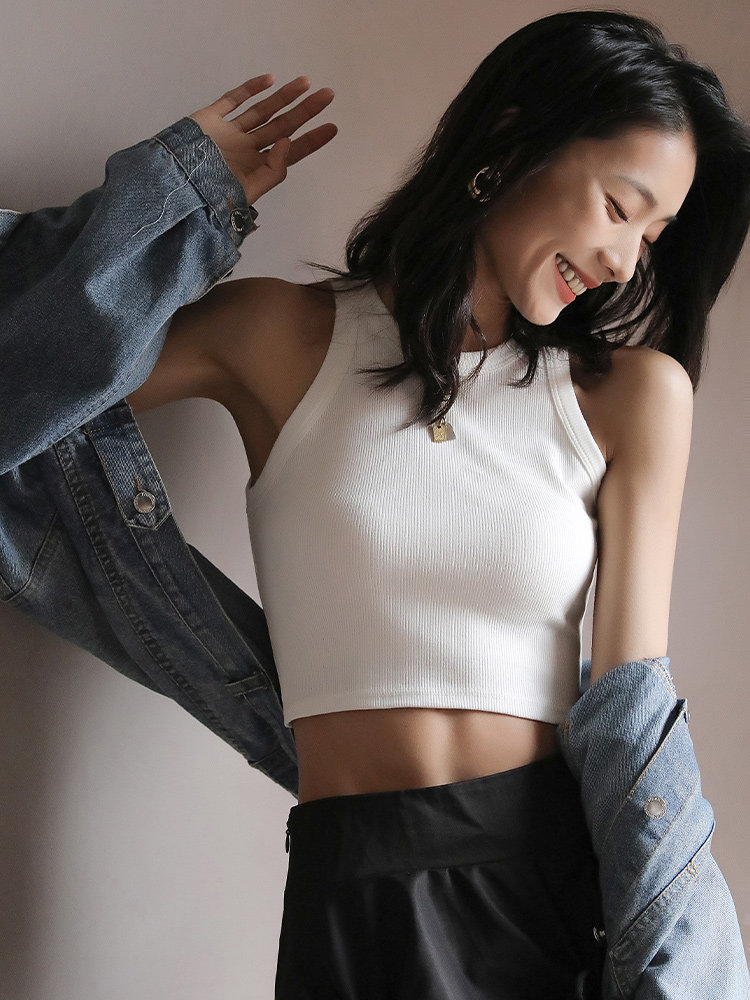 吊带背心女夏季无袖短款打底上衣图片