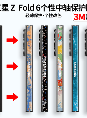适用三星Zfold7铰链中轴膜GalaxyZfold6转轴膜带logo标不卡膜fold5铰链膜fold5/4/3护膜装饰卡通W24/W23/W25