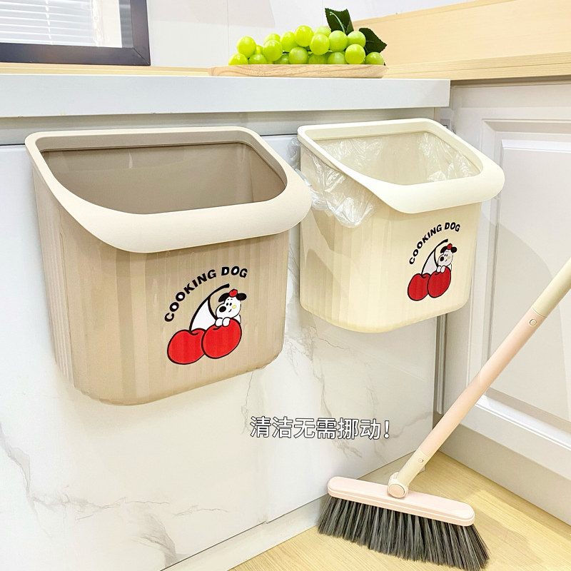 垃圾桶家用厨房专用免弯腰壁挂式高颜值无盖厨余卫生间厕所卫生桶
