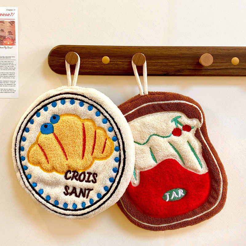 擦手巾挂式可爱高颜值擦手布吸水加厚不掉毛卫生间厨房擦手毛巾